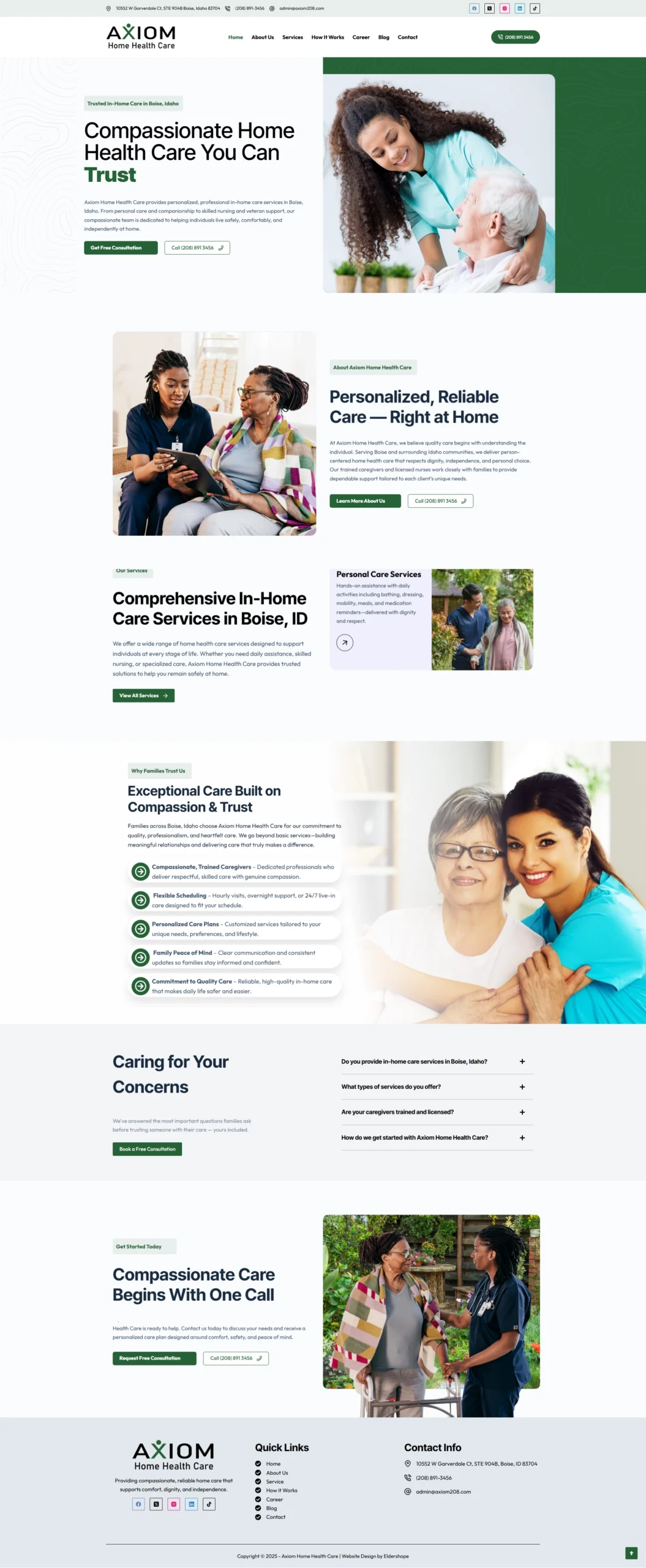 Axiom Home Health Care Website Design 1 scaled