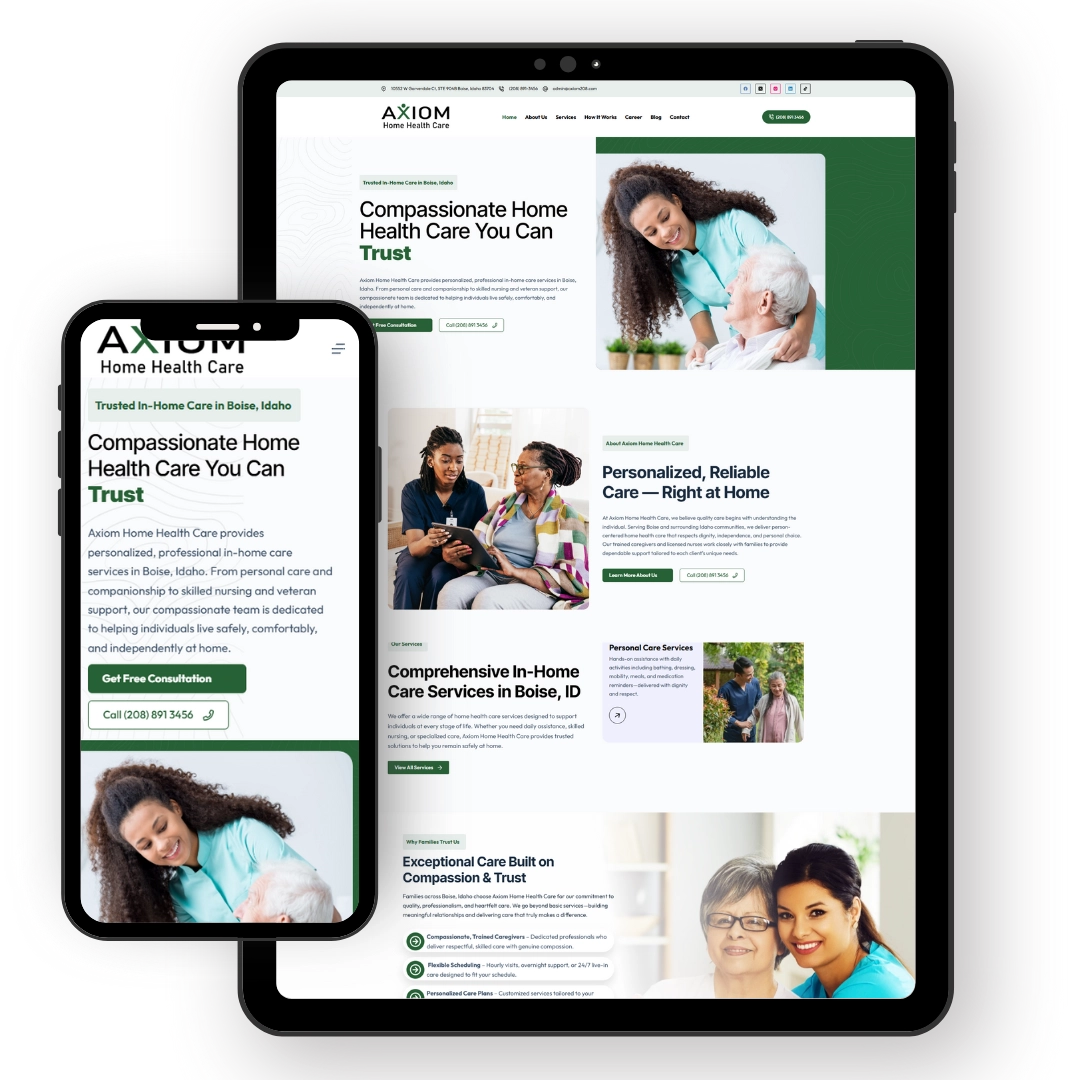 Axiom Home Health Care Website Design