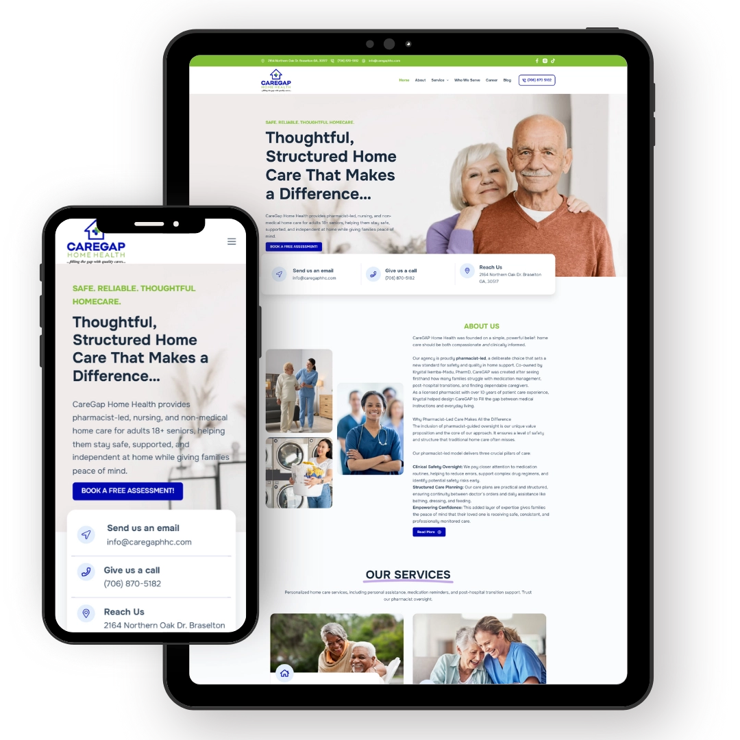 CareGap Home Health Website Design