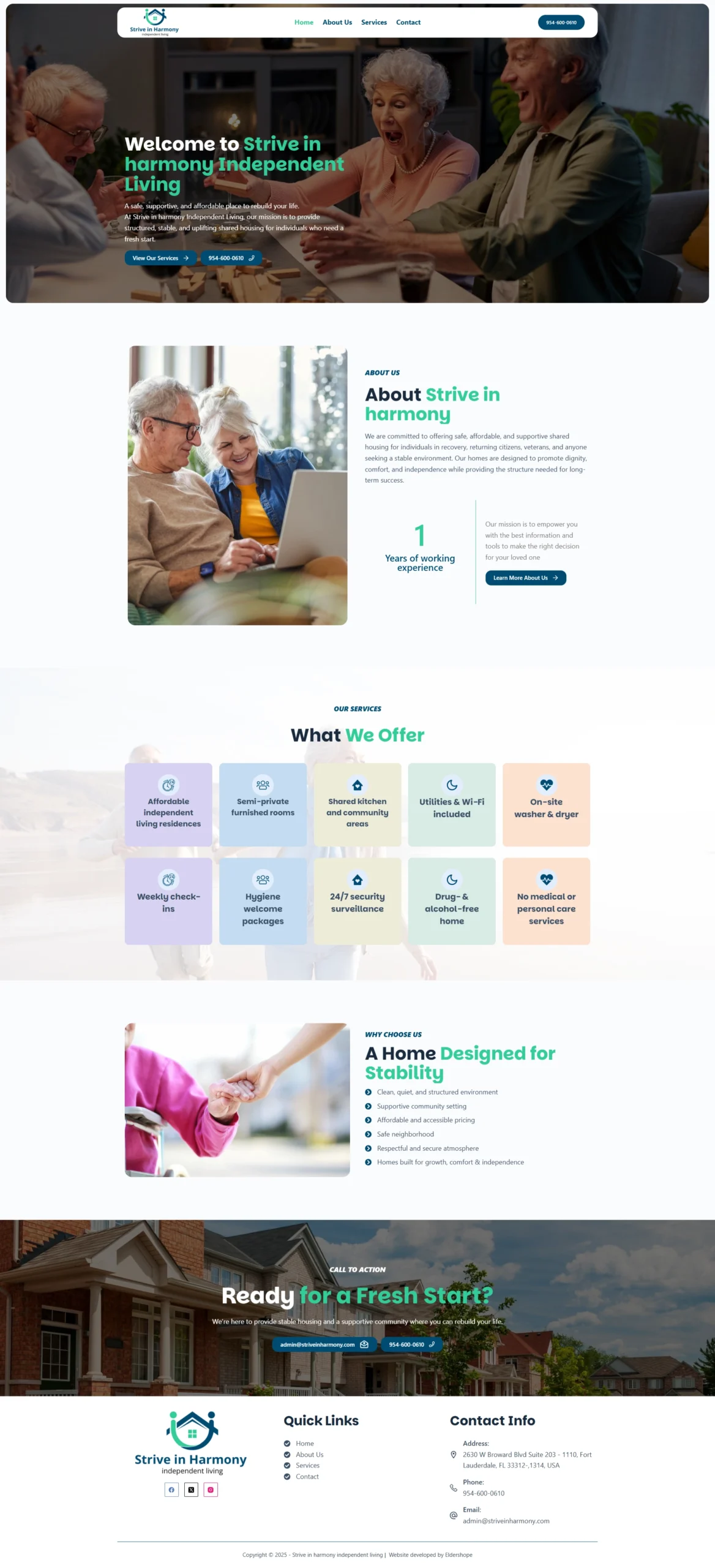 Strive in harmony Independent Living Website Design 1 scaled