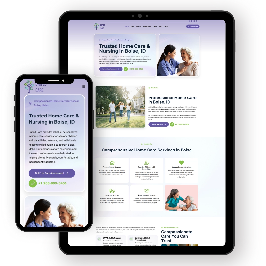 United Care Home Care Website Design